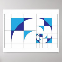 Fibonacci abstract geometric canvas art