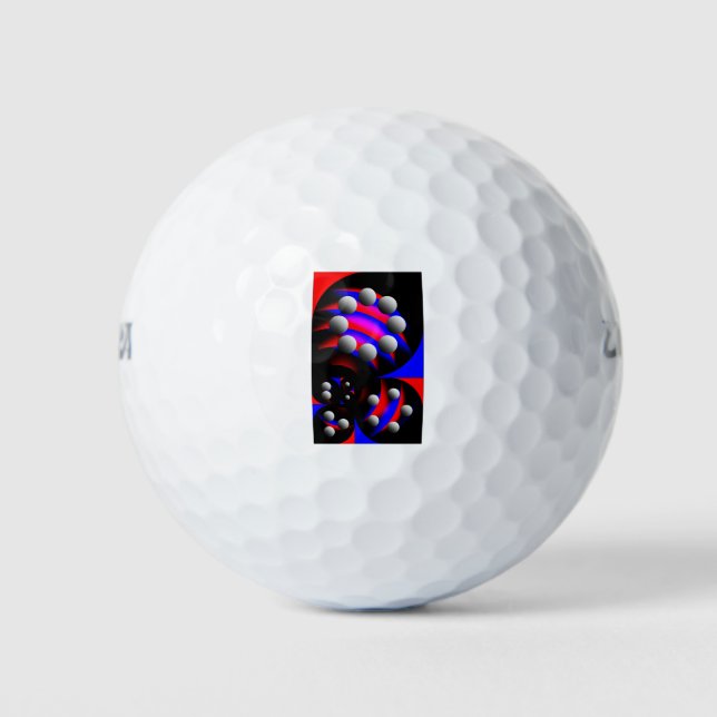 Fibonacci 'Fish Black' by Kenneth Yoncich Golf Balls (Front)