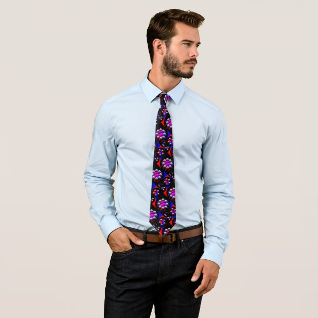 Fibonacci 'Fish Black' by Kenneth Yoncich Tie (In Situ)