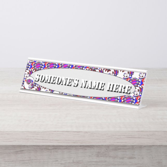 Fibonacci 'Fish' by Kenneth Yoncich Desk Name Plate (Front)