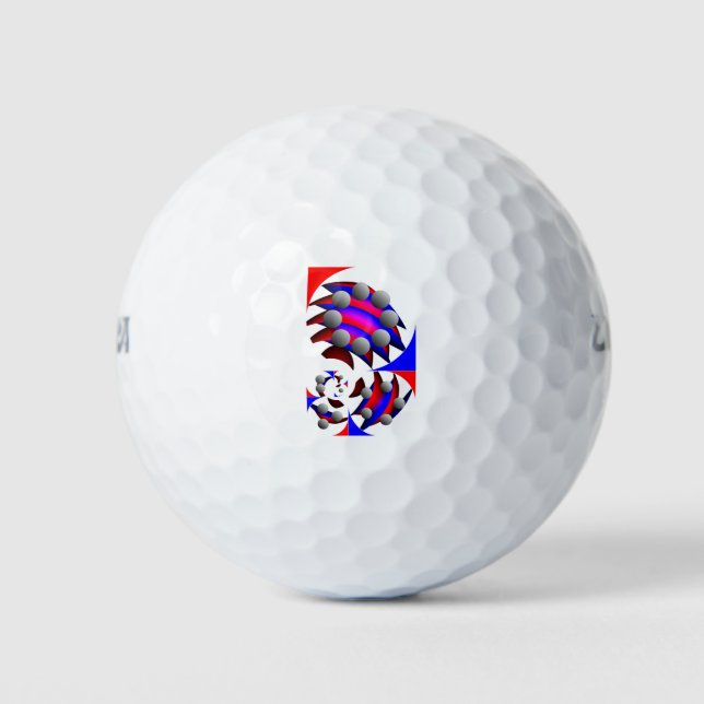 Fibonacci 'Fish' by Kenneth Yoncich Golf Balls (Front)