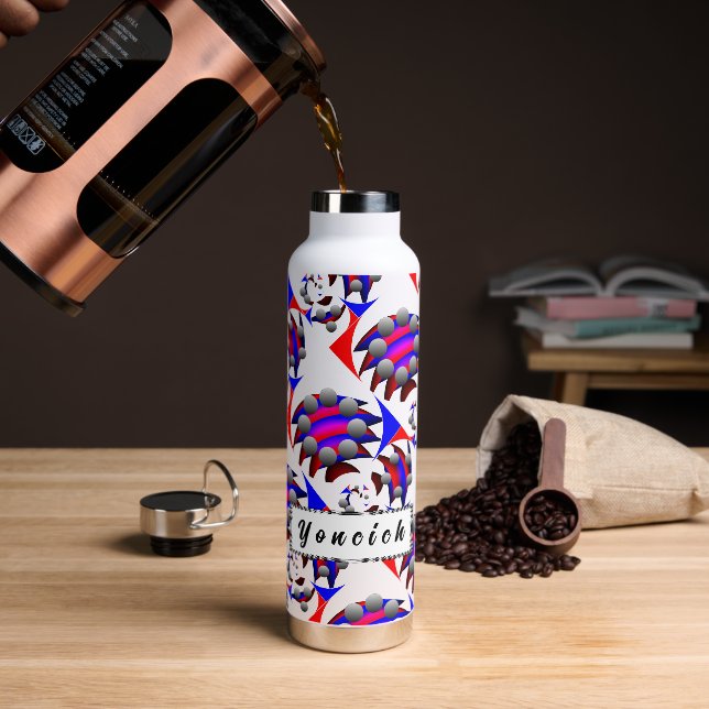 Fibonacci 'Fish' by Kenneth Yoncich Water Bottle (Coffee)