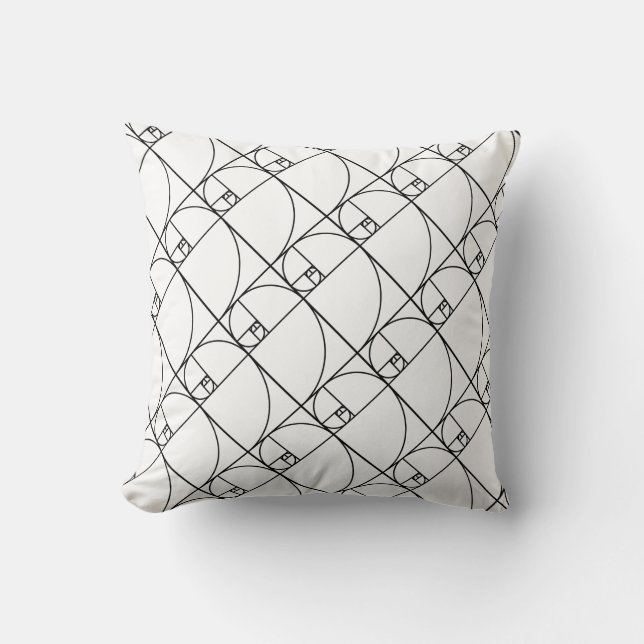 Fibonacci golden ratio - unique mathematical art cushion (Front)