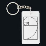 Fibonacci golden ratio - unique mathematical art key ring<br><div class="desc">This elegant,  modern design features Fibonacci's golden ratio. Use this contemporary,  artistic line drawing to impress your friends,  whether they be mathematicians or graphic designers!</div>