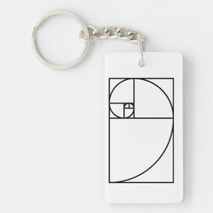 Fibonacci golden ratio - unique mathematical art key ring