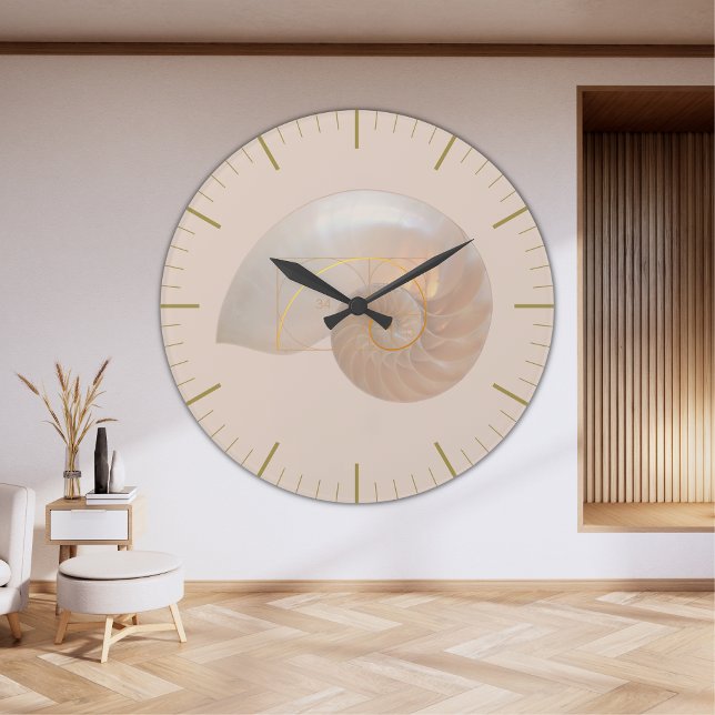 Fibonacci Golden Ration Sacred Geometry Art Large  Clock (Creator Uploaded)