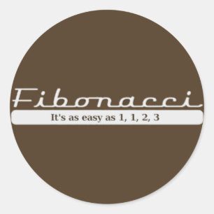 fibonacci... It's as easy as 1, 1, 2, 3 Classic Round Sticker