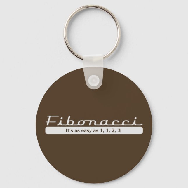 fibonacci... It's as easy as 1, 1, 2, 3 Key Ring (Front)