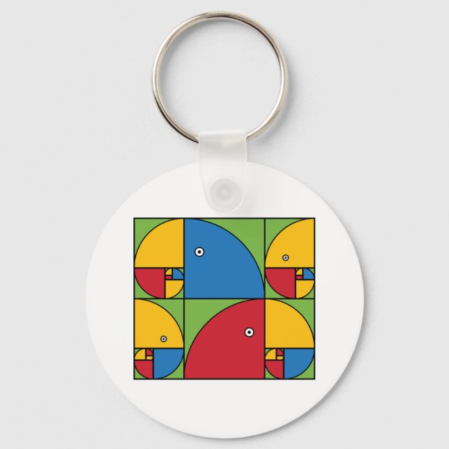 Fibonacci Parrots Key Ring (Front)