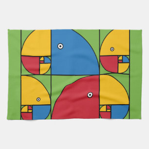 Fibonacci Parrots Tea Towel