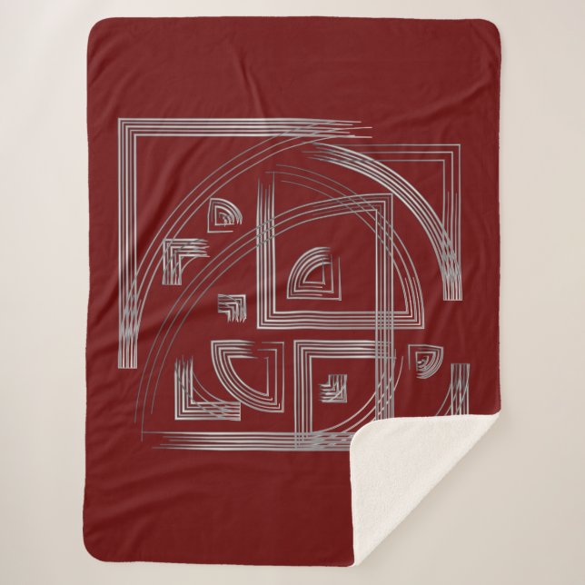 Fibonacci puzzle sherpa blanket (Front)