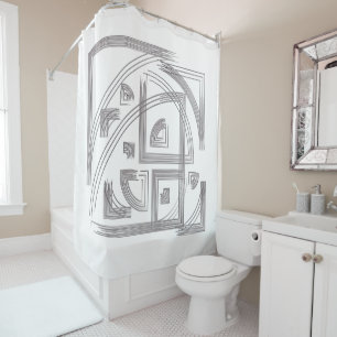 Fibonacci puzzle shower curtain