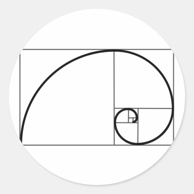 Fibonacci Ratio Classic Round Sticker (Front)