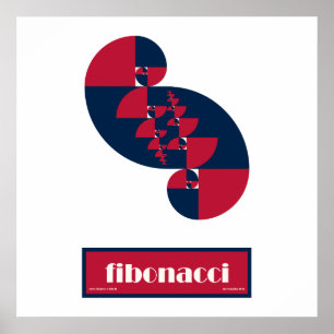 Fibonacci Red White and Blue II Huge Poster