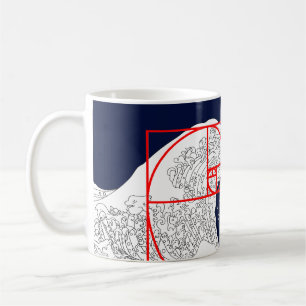 Fibonacci Sequence and The Great Wave Coffee Mug