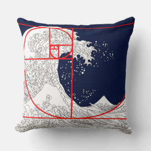 Fibonacci Sequence and The Great Wave Cushion