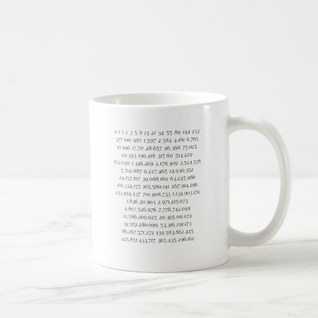Fibonacci Sequence Coffee Mug (Right)