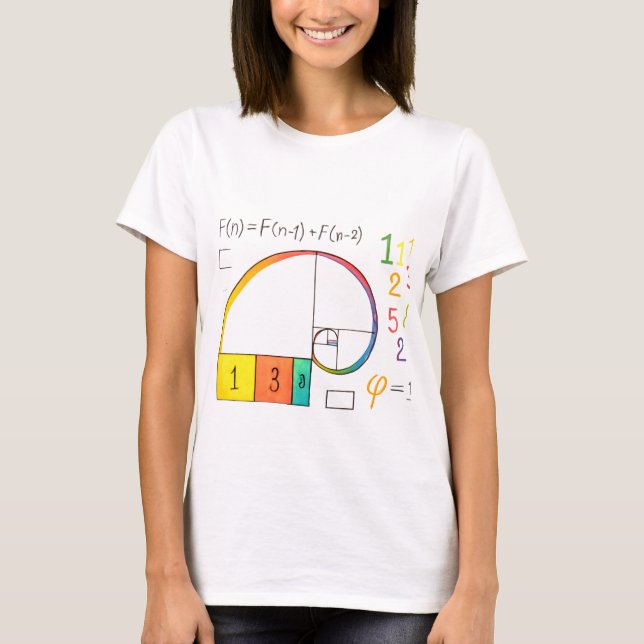 Fibonacci Sequence & Golden Ratio Math T-Shirt (Front)