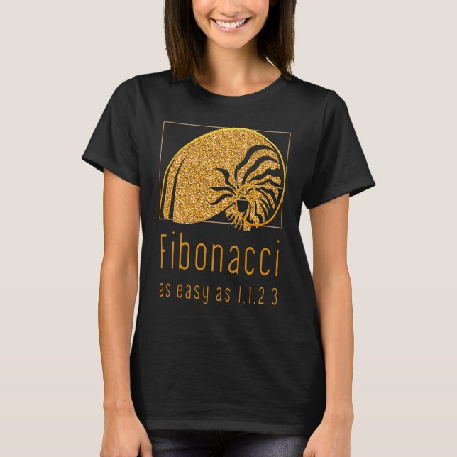 Fibonacci Sequence & Golden Ratio Nature Nautilus T-Shirt (Front)