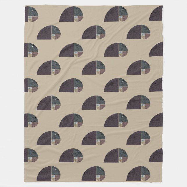 Fibonacci Spiral Elephant - Golden Ratio 2 Fleece Blanket (Front)