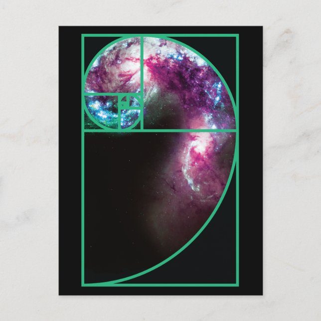 Fibonacci Spiral Galaxy Postcard (Front)