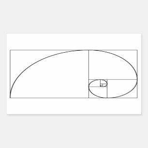 Fibonacci Spiral Golden Ratio Rectangular Sticker