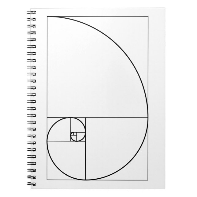 Fibonacci Spiral Golden Ratio Spiral Notebook (Front)
