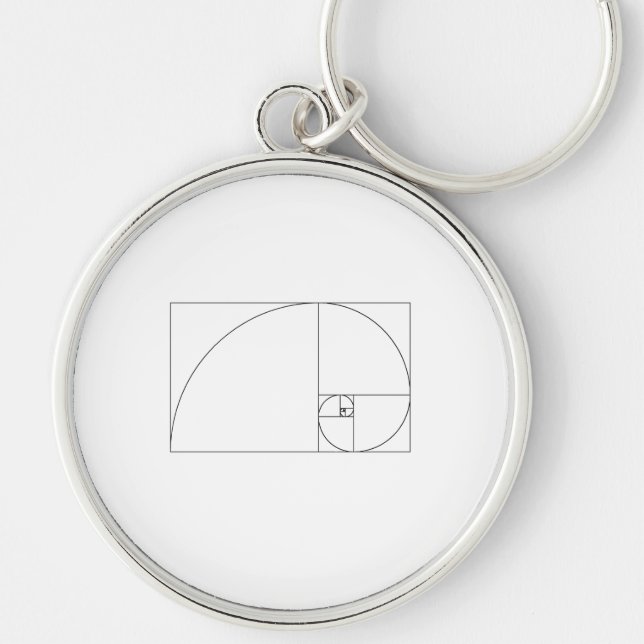 Fibonacci Spiral Key Ring (Front)