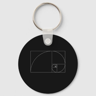Fibonacci Spiral Key Ring