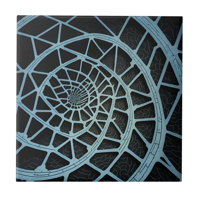 Fibonacci Spiral Modern Art Ceramic Tile (Front)