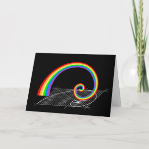 Fibonacci Spiral Rainbow Rising Card