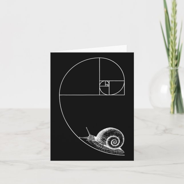 Fibonacci With Snail Mathematics Math Teacher Geom Card (Front)