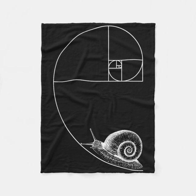 Fibonacci With Snail Mathematics Math Teacher Geom Fleece Blanket (Front)