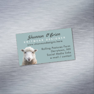 Fibre Arts Lamb Sheep Magnetic Business Card