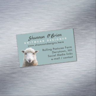 Fibre Arts Lamb Sheep Magnetic Business Card
