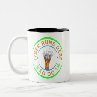Fibre Runs Deep, So Do I Two-Tone Coffee Mug