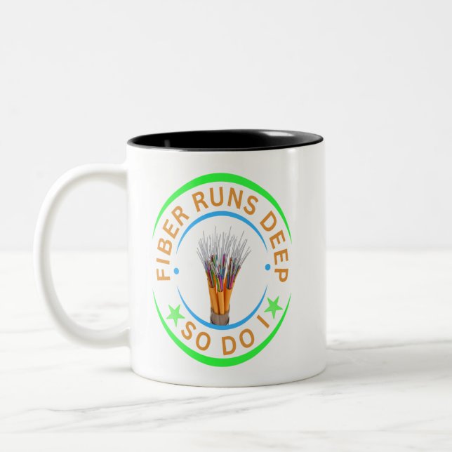 Fibre Runs Deep, So Do I Two-Tone Coffee Mug (Left)