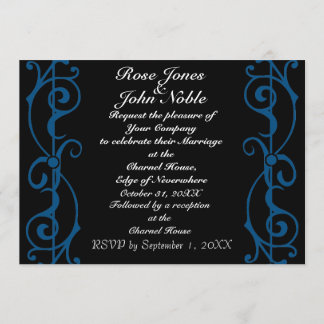 Fibril Ebony (Blue) Wedding Invitation