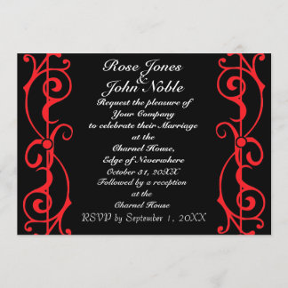 Fibril Ebony (Ruby) Wedding Invitation