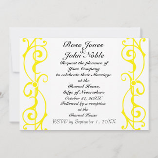 Fibril Ivory (Yellow) Wedding Invitation
