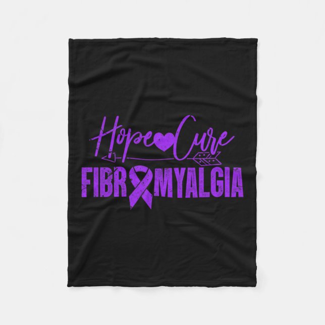 Fibro Awareness Hope Cure Fibromyalgia Fibromyosit Fleece Blanket (Front)
