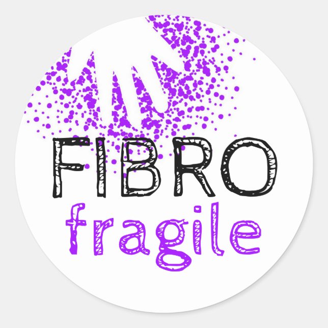 Fibro fragile - invisible illness awareness classic round sticker (Front)