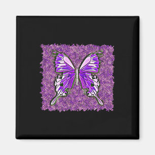 Fibro Lupus Stained Glass Butterfly Art Spoonie  Magnet
