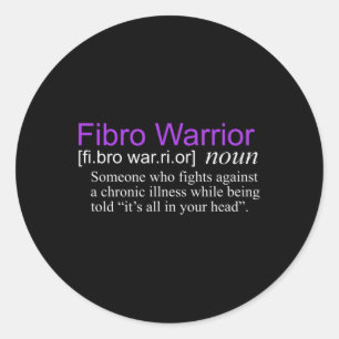 Fibro Warrior Fibromyalgia Awareness Classic Round Sticker