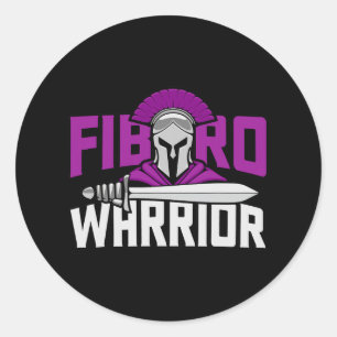 Fibro Warrior. Purple Fibromyalgia Awareness 1 Classic Round Sticker