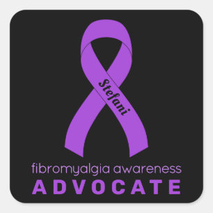 Fibromyalgia Advocate Black Square Sticker