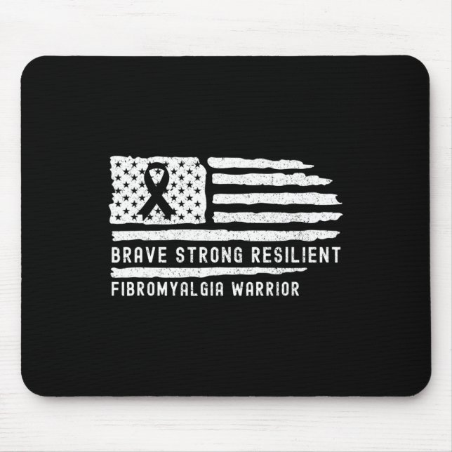 Fibromyalgia Awareness Brave Strong Resilient Warr Mouse Pad (Front)
