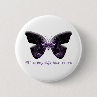Fibromyalgia Awareness Butterfly (1643 - FMA) 6 Cm Round Badge