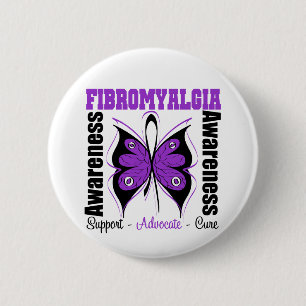 Fibromyalgia Awareness Butterfly 6 Cm Round Badge