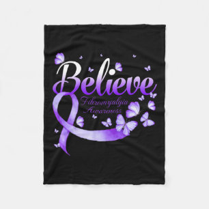 Fibromyalgia Awareness Butterfly Fleece Blanket